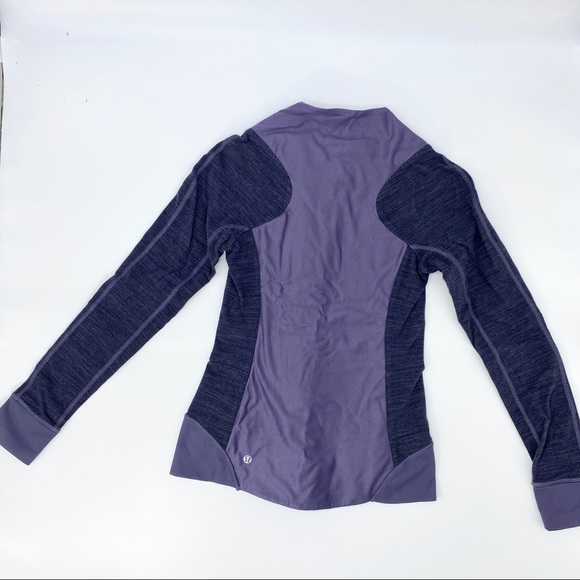 LILULEMON PURPLE GRAY ZIPPER PULL ON JACKET SWEATER LIGHTWEIGHT LADIES XS - Picture 3 of 3